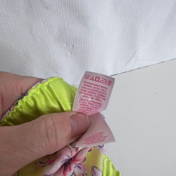 Victorias Secret Lace Trim Pajama Sleep Shorts Sz Small Ribbon Tie Floral Print - Picture 3 of 8